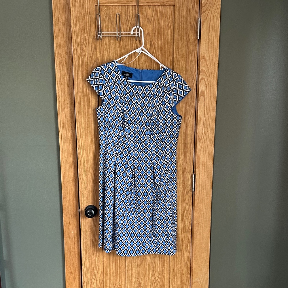 AGB Blue and White Patterned Dress